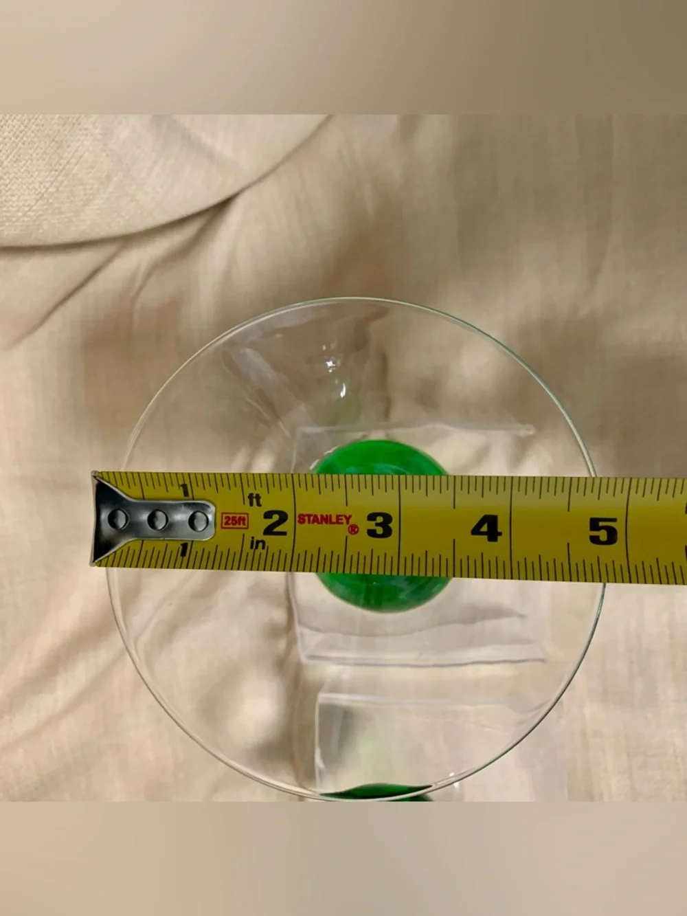 🔍Vintage Martini Glasses Green Ball Stem Cocktail Glasses (2) Mid-Century Style